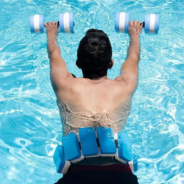 Alt view image 3 of 7 - UNAOIWN Water Dumbbell Set for Aquatic Aerobics Exercise, Water Weights Equipment, Training Aid for Aquatic Fitness, Water Workout Fitness Tool