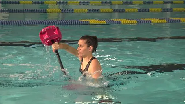 Alt view image 4 of 7 - Hydrorevolution Ultimate Pool Exercise Bundle | Medium Resistance Water Weights | Water Exercise Equipment | Aqualogix Pink Bells, Fins & Aquastrength Barbell | Quick Start Guide