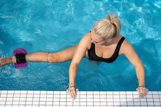 Alt view image 7 of 7 - Hydrorevolution Ultimate Pool Exercise Bundle | Medium Resistance Water Weights | Water Exercise Equipment | Aqualogix Pink Bells, Fins & Aquastrength Barbell | Quick Start Guide