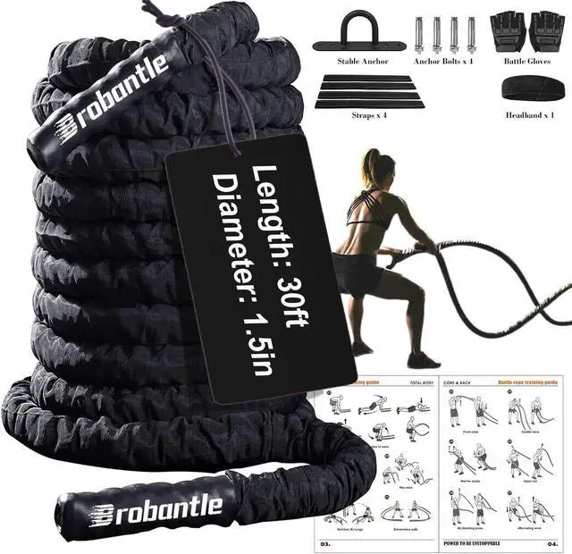 Main image of Battle Rope Battle Ropes for Exercise Workout Rope Exercise Rope Battle Ropes for Home Gym Heavy Ropes for Exercise Training Ropes for Working Out Weighted Workout Rope Exercise Workout Equipment