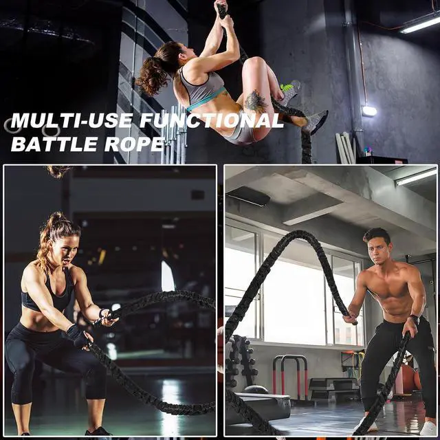 Alt view image 5 of 7 - Battle Rope Battle Ropes for Exercise Workout Rope Exercise Rope Battle Ropes for Home Gym Heavy Ropes for Exercise Training Ropes for Working Out Weighted Workout Rope Exercise Workout Equipment