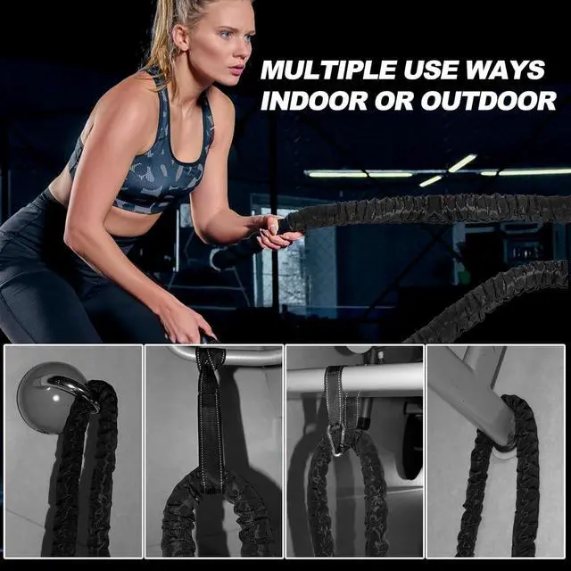Alt view image 7 of 7 - Battle Rope Battle Ropes for Exercise Workout Rope Exercise Rope Battle Ropes for Home Gym Heavy Ropes for Exercise Training Ropes for Working Out Weighted Workout Rope Exercise Workout Equipment