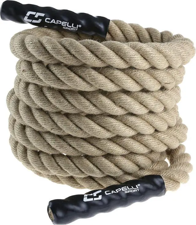 Main image of Capelli Sport Battling Ropes, Workout Battle Ropes for Strength Training and Cardio, Brown, 20 ft Length