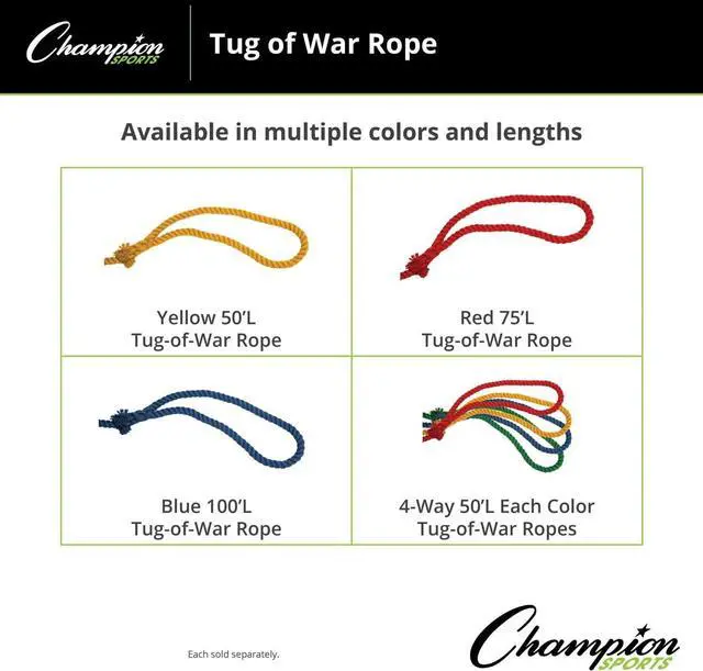Alt view image 2 of 6 - Champion Sports Tug of War Ropes - Multiple Styles