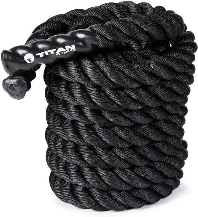 Main image of Titan Fitness Battle Rope 40ft x 2in, Poly Dacron Heavy Rope for Home Gym Conditioning Workouts, Cross-Train, Strength Training Exercises