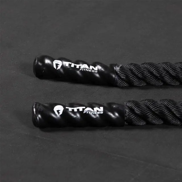 Alt view image 5 of 7 - Titan Fitness Battle Rope 40ft x 2in, Poly Dacron Heavy Rope for Home Gym Conditioning Workouts, Cross-Train, Strength Training Exercises