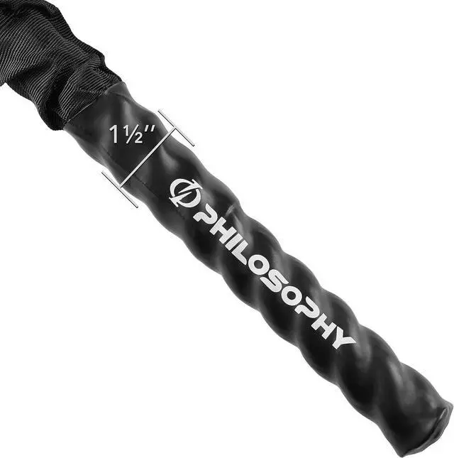 Alt view image 4 of 7 - Philosophy Gym Exercise Battle Rope with Cover and Anchor Kit for Fitness Training, Conditioning