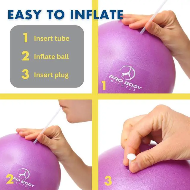 Alt view image 6 of 7 - ProBody Pilates Small Exercise Ball - 9 Inch Workout Ball for Stability, Barre, Yoga, Core & Physical Therapy