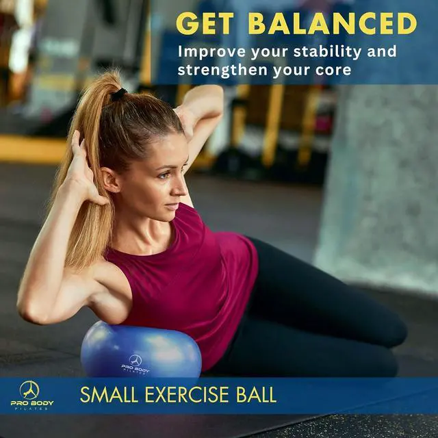 Alt view image 2 of 7 - ProBody Pilates Small Exercise Ball - 9 Inch Workout Ball for Stability, Barre, Yoga, Core & Physical Therapy