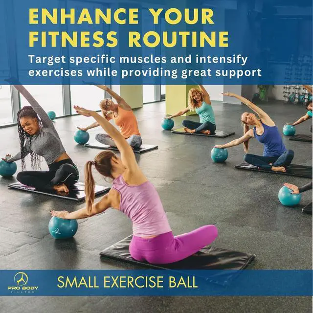 Alt view image 4 of 7 - ProBody Pilates Small Exercise Ball - 9 Inch Workout Ball for Stability, Barre, Yoga, Core & Physical Therapy