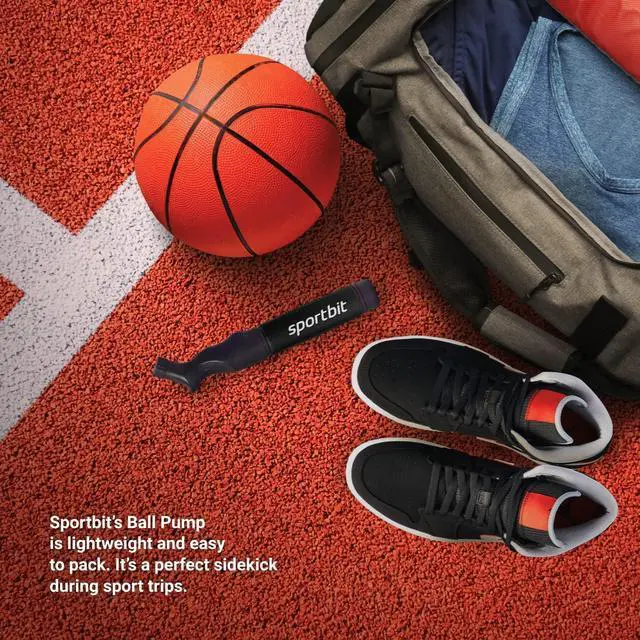 Alt view image 6 of 6 - SPORTBIT Ball Air Pump with 5 Needles - Push & Pull Inflating System - Great for All Sports Balls - Volleyball, Basketball Inflator, Football & Exercise Ball Pump - Goes with Needles Set (Black)