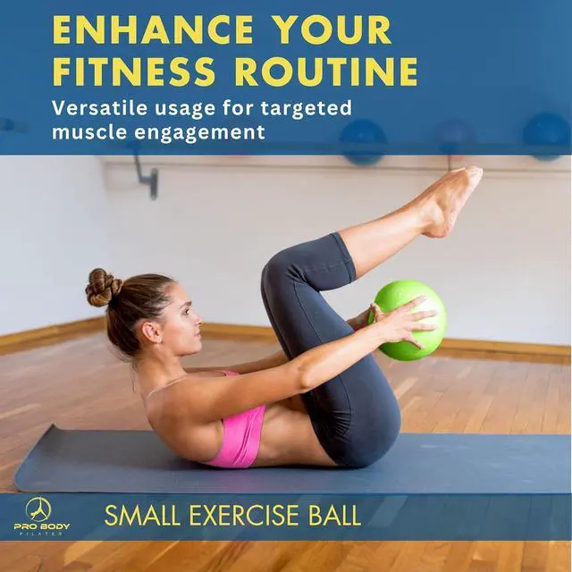 Alt view image 3 of 7 - ProBody Pilates Ball 9 Inch - Small Exercise Ball for Stability, Barre, Core, Ab Workouts, Yoga, & Physical Therapy
