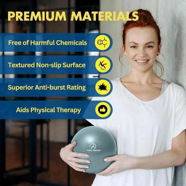 Alt view image 4 of 7 - ProBody Pilates Ball 9 Inch - Small Exercise Ball for Stability, Barre, Core, Ab Workouts, Yoga, & Physical Therapy