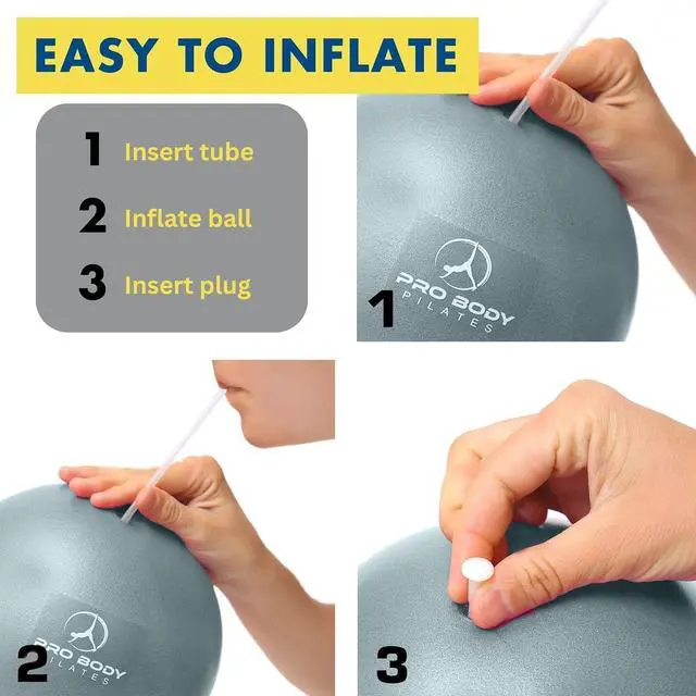 Alt view image 6 of 7 - ProBody Pilates Ball 9 Inch - Small Exercise Ball for Stability, Barre, Core, Ab Workouts, Yoga, & Physical Therapy