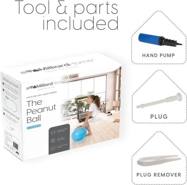 Alt view image 4 of 4 - Milliard Peanut Ball Physio Roll for Exercise, Therapy, Labor, Birthing and Dog Training(31x15 Inch)