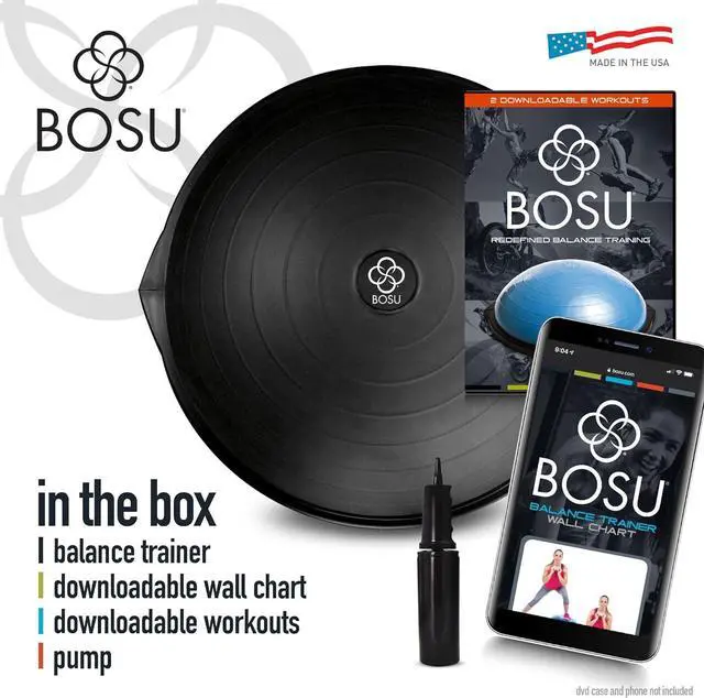 Alt view image 2 of 7 - Bosu Pro Multi Functional Home Gym Full Body Balance Strength Trainer Ball Equipment with Guided Workouts and Pump