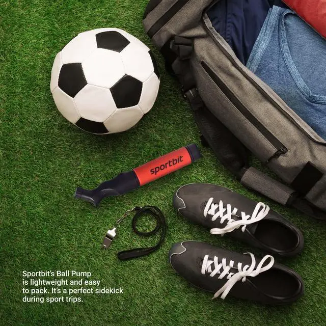 Alt view image 6 of 6 - SPORTBIT Ball Pump for Sports Balls - Push & Pull Inflating System - Hand Pump for All Exercise Balls - Volleyball Pump, Basketball Inflator, Football & Soccer Ball Air Pump - Goes with 5 Needles Set