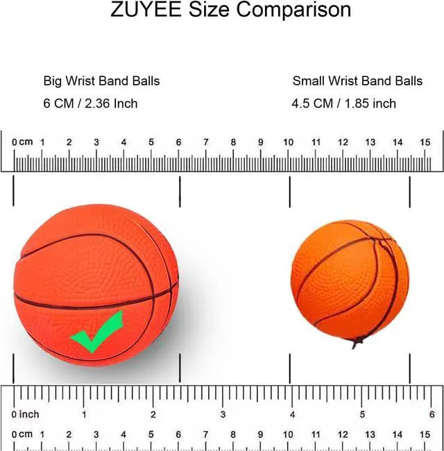 Alt view image 3 of 7 - 4/8/16 Pack 2.36 Inch Wrist Return Ball Wristband Ball Rubber Rebound Bouncy Sport Ball (Basketball, Baseball, Soccer,Tennis) on Elastic String Wrist Exercise or Play,Gift Toy for Kids Teens Adults