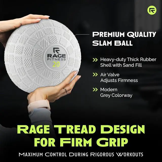 Alt view image 2 of 7 - Slam Balls for Exercise, Tread Texture for Firm Grip, Full Body Exercise Ball, Soft Slam Ball for Exercise, Weighted Smash Ball, Perfect Toning Ball for Flexibility and Core Workouts