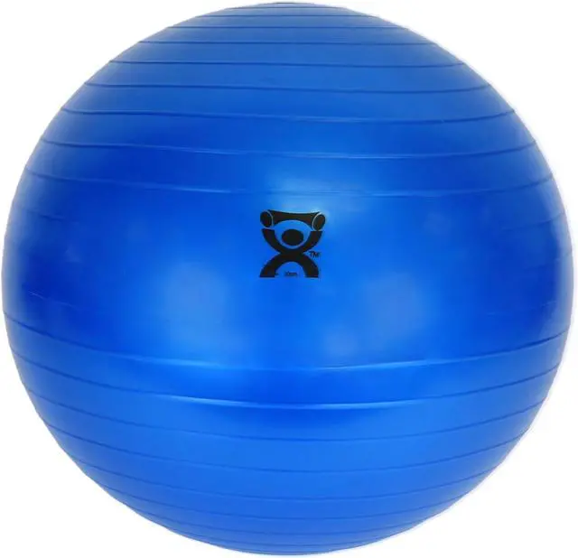 Main image of Cando 30-1800 Blue Non-Slip PVC Vinyl Inflatable Exercise Ball, 12" Diameter, 300 lbs Weight Capacity