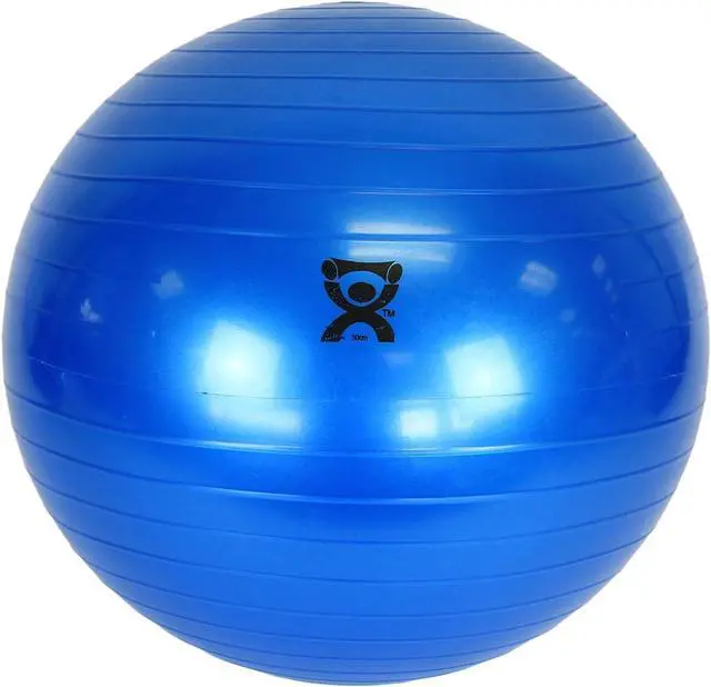 Alt view image 4 of 6 - Cando 30-1800 Blue Non-Slip PVC Vinyl Inflatable Exercise Ball, 12" Diameter, 300 lbs Weight Capacity