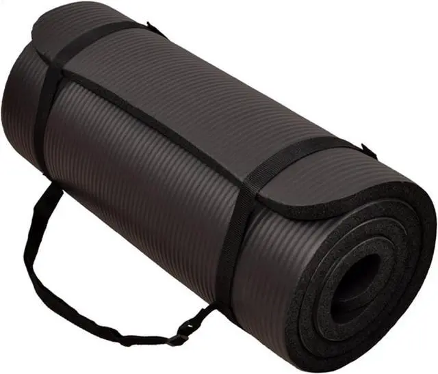 Main image of BalanceFrom Yoga Mat 1 Inch Extra Thick, Exercise Mat with Carrying Strap for Home Workout High Density Anti-Tear Non-slip Workout Pilates Gym Mats for Women Men Outdoor Training, Multiple Colors