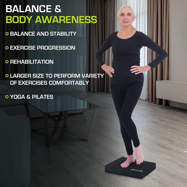 Alt view image 5 of 6 - ProsourceFit Exercise Balance Pad  Non-Slip Cushioned Foam Mat & Knee Pad for Fitness and Stability Training, Yoga, Physical Therapy