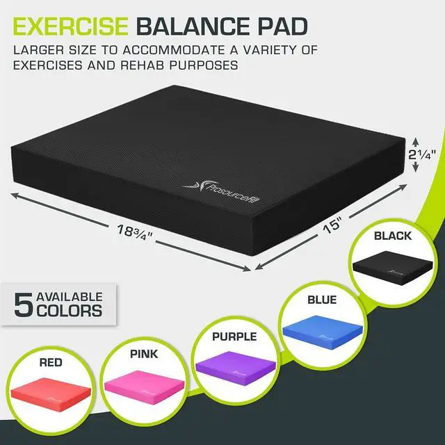 Alt view image 2 of 6 - ProsourceFit Exercise Balance Pad  Non-Slip Cushioned Foam Mat & Knee Pad for Fitness and Stability Training, Yoga, Physical Therapy