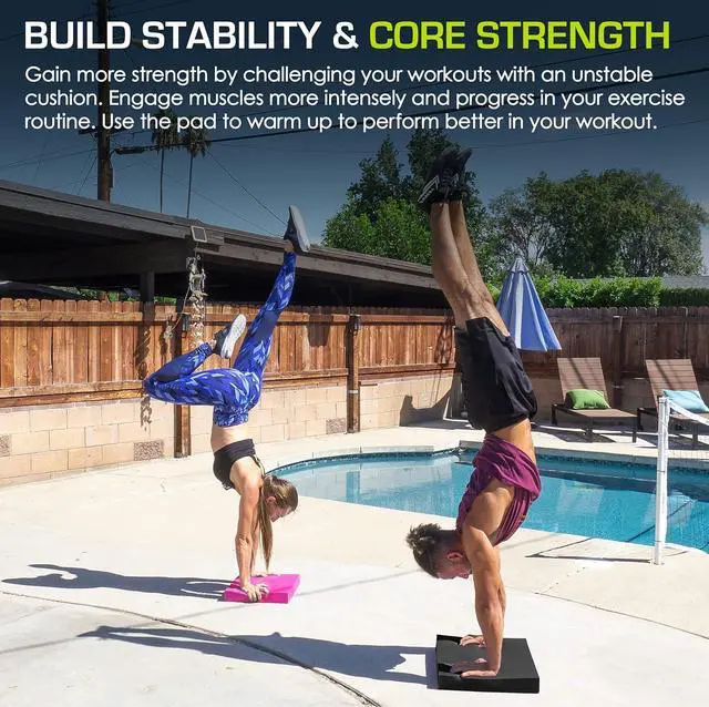 Alt view image 6 of 6 - ProsourceFit Exercise Balance Pad  Non-Slip Cushioned Foam Mat & Knee Pad for Fitness and Stability Training, Yoga, Physical Therapy