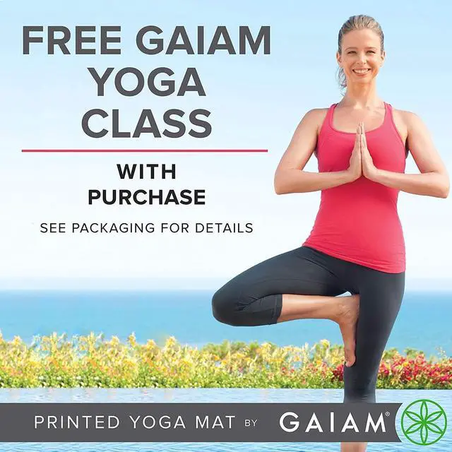 Alt view image 4 of 6 - Gaiam Yoga Mat - Premium 5mm Print Thick Non Slip Exercise & Fitness Mat for All Types of Yoga, Pilates & Floor Workouts (68" x 24" x 5mm)