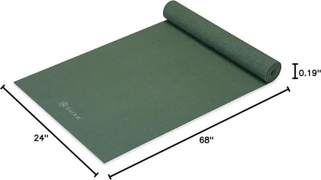Alt view image 6 of 6 - Gaiam Yoga Mat - Premium 5mm Solid Thick Non Slip Exercise & Fitness Mat for All Types of Yoga, Pilates & Floor Workouts (68" x 24" x 5mm)
