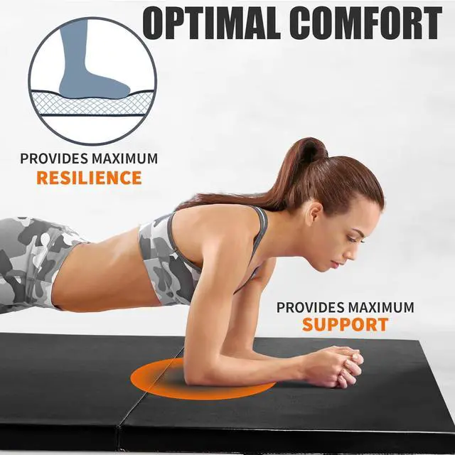 Alt view image 3 of 7 - RitFit Upgraded Folding Exercise Mat, 2 Inch Thick Gymnastics Mat 3x6,4x8,4x10,2'x8' with Carrying Handles for Yoga, MMA, Stretching, Core Workouts and Home Gym Protective Flooring