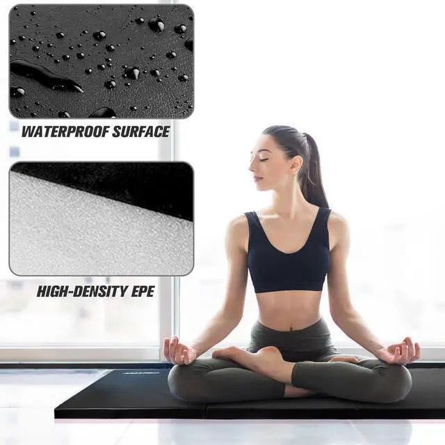 Alt view image 5 of 7 - RitFit Upgraded Folding Exercise Mat, 2 Inch Thick Gymnastics Mat 3x6,4x8,4x10,2'x8' with Carrying Handles for Yoga, MMA, Stretching, Core Workouts and Home Gym Protective Flooring