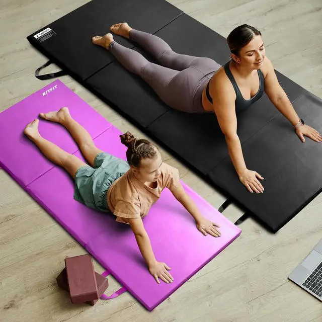 Alt view image 7 of 7 - RitFit Upgraded Folding Exercise Mat, 2 Inch Thick Gymnastics Mat 3x6,4x8,4x10,2'x8' with Carrying Handles for Yoga, MMA, Stretching, Core Workouts and Home Gym Protective Flooring