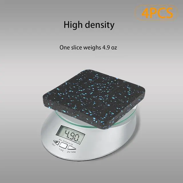 Alt view image 4 of 7 - Treadmill Mat Pads, Exercise Equipment Mat with High Density Rubber for Protect Floors 3.94" x 3.94" x 0.5" (4 PCS) Black