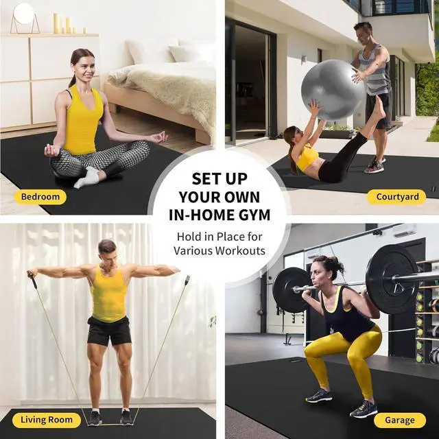 Alt view image 5 of 7 - CAMBIVO Large Exercise Mats for Home Workout, 6' x 4' x 7 mm Extra Thick Workout Mats for Home Gym, Gym Mats for Jump Rope, Weights, Cardio, Fitness, Shoe-Friendly