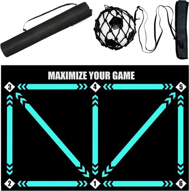 Main image of Football Footstep Training Mat, Soccer Training Mat 35 * 24IN, Soccer Skills Training Equipment with Storage Bag and Soccer Return Trainer Net