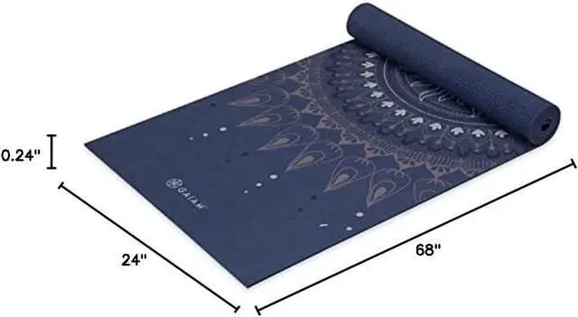 Alt view image 5 of 5 - Gaiam Yoga Mat - Premium 6mm Print Extra Thick Non Slip Exercise & Fitness Mat for All Types of Yoga, Pilates & Floor Workouts (68"L x 24"W x 6mm Thick)