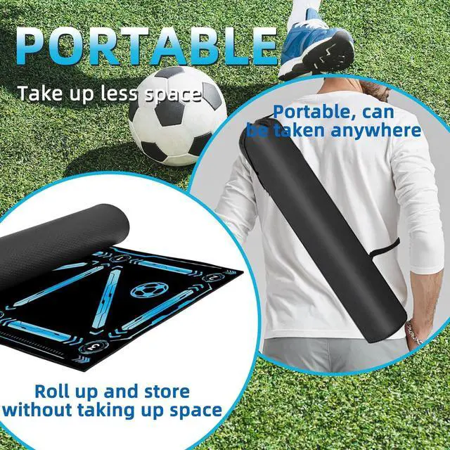 Alt view image 2 of 6 - Soccer Training Equipment,Soccer Training Mat Improve Strength,Agility and Coordination,Anti-Slip Silent Absorption Soccer Footwork Training Mat