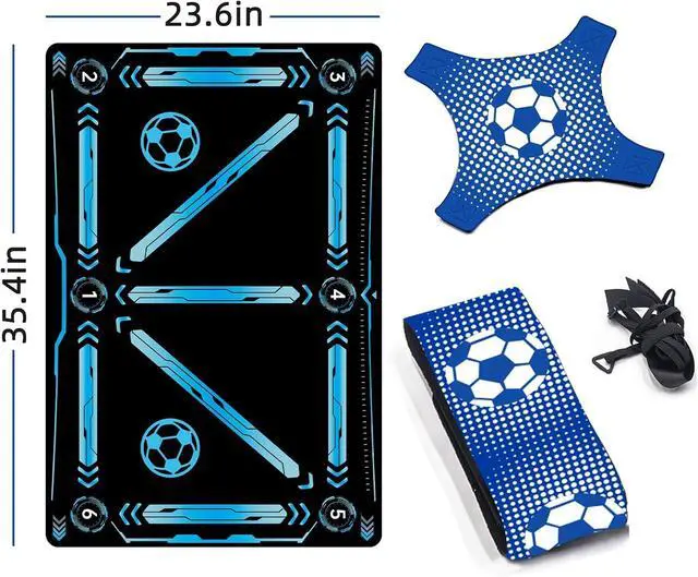 Alt view image 4 of 6 - Soccer Training Equipment,Soccer Training Mat Improve Strength,Agility and Coordination,Anti-Slip Silent Absorption Soccer Footwork Training Mat