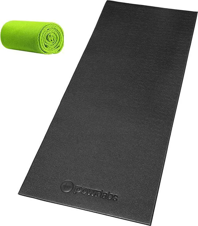 Main image of Powr Labs Sweat Proof Stationary Bike Mat for Carpet, Compatible with Peloton, Wahoo Kickr