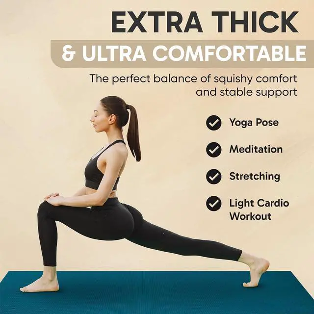 Alt view image 3 of 7 - Gorilla Mats Premium Large Yoga Mat  6' x 4' x 8mm Extra Thick & Ultra Comfortable, Non-Slip Barefoot Exercise Mat  Works Great on Any Floor for Stretching, Cardio or Home Workouts
