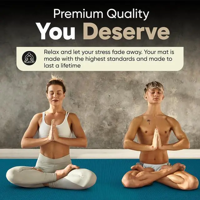 Alt view image 6 of 7 - Gorilla Mats Premium Large Yoga Mat  6' x 4' x 8mm Extra Thick & Ultra Comfortable, Non-Slip Barefoot Exercise Mat  Works Great on Any Floor for Stretching, Cardio or Home Workouts