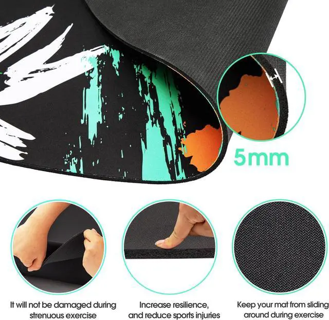 Alt view image 4 of 6 - Jump Rope Mat Large Rubber Exercise Mat Indoor Outdoor Shock Absorbing Mat Non-Slip Oval Design for Floor & Rope Protection, Workout Mats for Home Gym Flooring