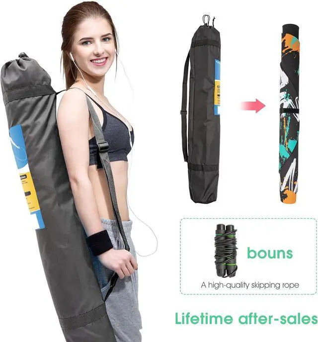Alt view image 6 of 6 - Jump Rope Mat Large Rubber Exercise Mat Indoor Outdoor Shock Absorbing Mat Non-Slip Oval Design for Floor & Rope Protection, Workout Mats for Home Gym Flooring