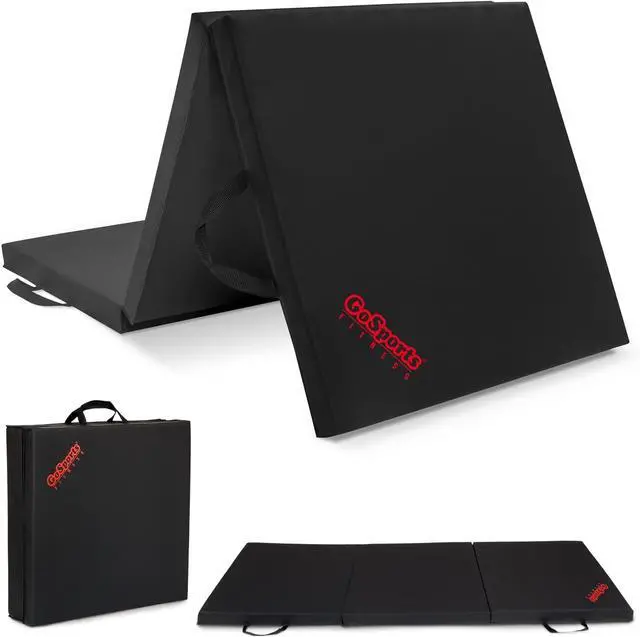 Main image of GoSports 2 inch Thick 6 ft x 2 ft Tri-Fold Exercise Fitness Mat - Great For Workouts, Yoga, Stretching