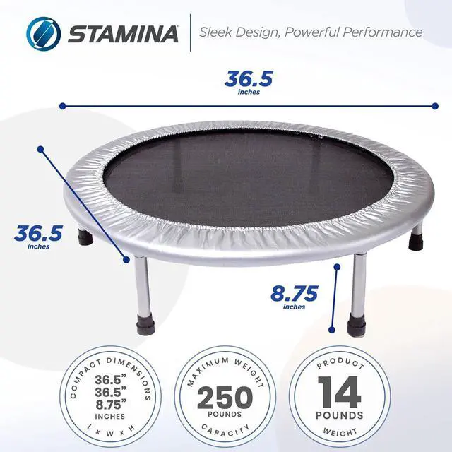 Alt view image 3 of 7 - Stamina Mini Fitness Trampoline w/Smart Workout App