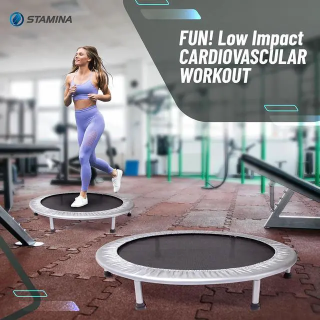 Alt view image 4 of 7 - Stamina Mini Fitness Trampoline w/Smart Workout App