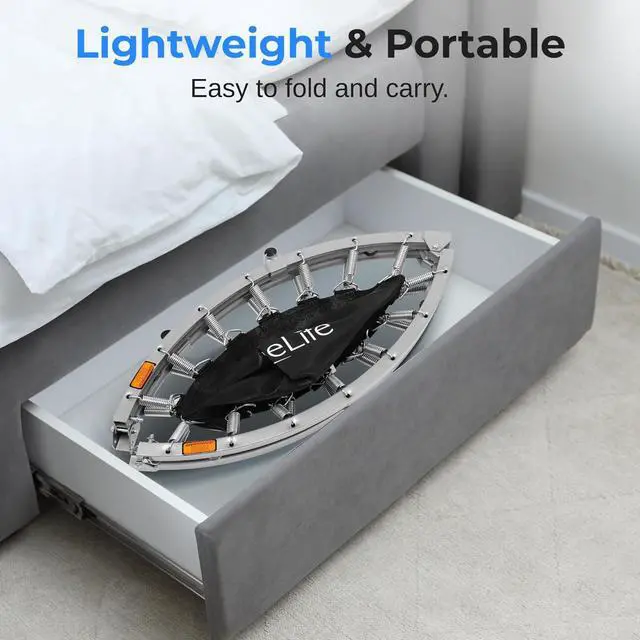 Alt view image 6 of 7 - SereneLife 36/40" Foldable Mini Trampoline - Compact Fitness Trampoline for Kids Adults, Exercise Rebounder with Foam Handle, Indoor/Garden Workout Equipment, Max Load 150/220 lbs