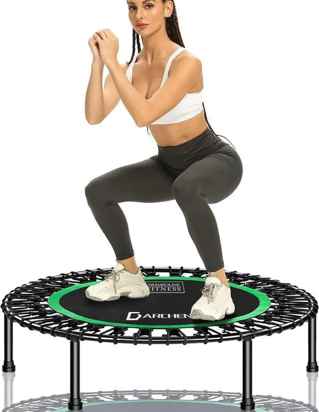 Main image of DARCHEN 450 lbs Mini Trampoline for Adults, Indoor Small Rebounder Exercise Trampoline for Workout Fitness for Quiet and Safely Cushioned Bounce, [40 Inch]
